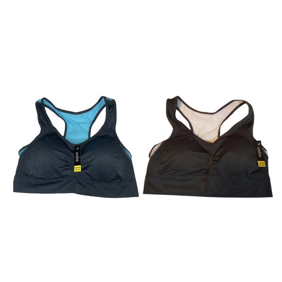 Bundle Set of 2 Breathable Mesh Racerback Sports Bras OS - Picture 2 of 8